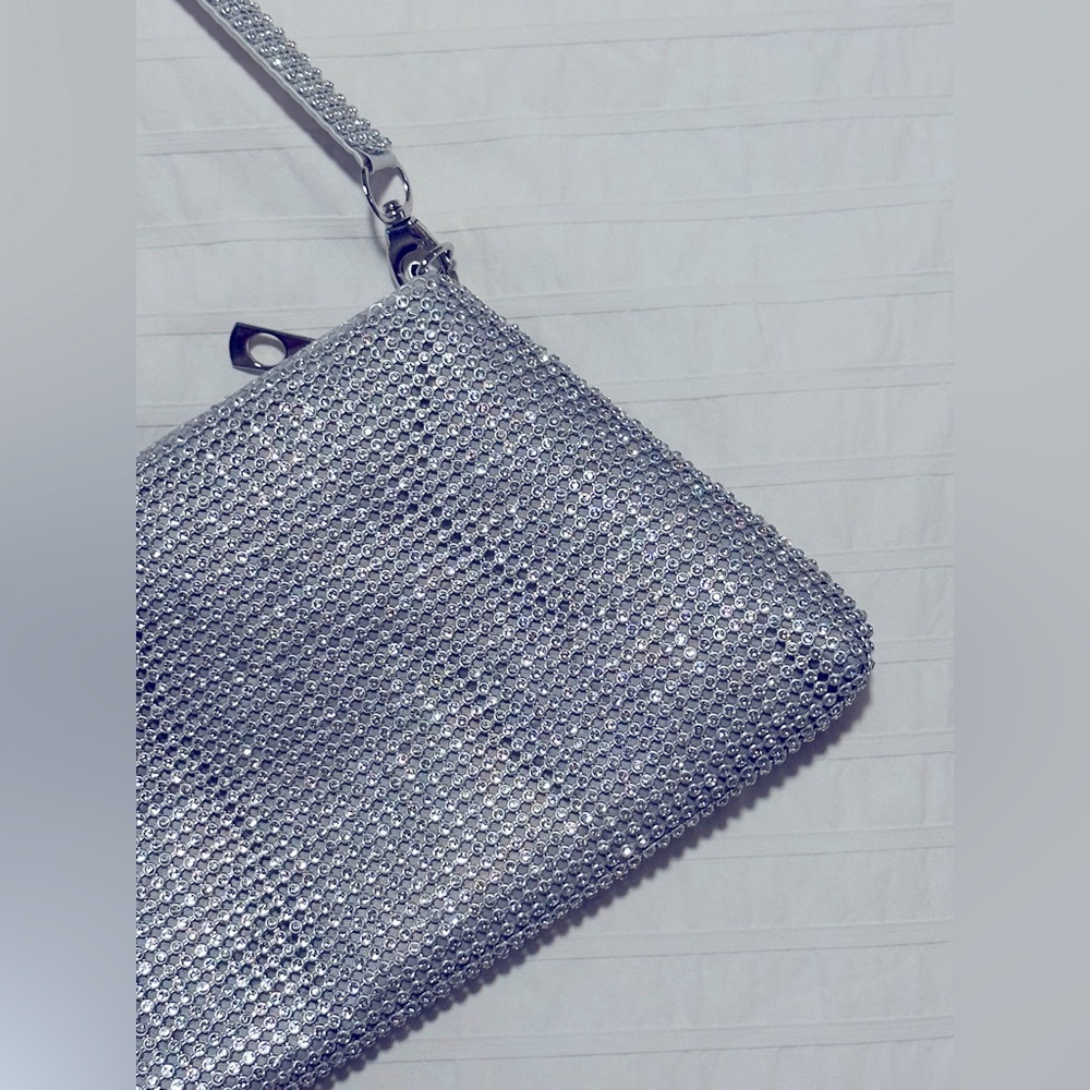 Silver Rhinestone Clutch Purse - Picture 7 of 10